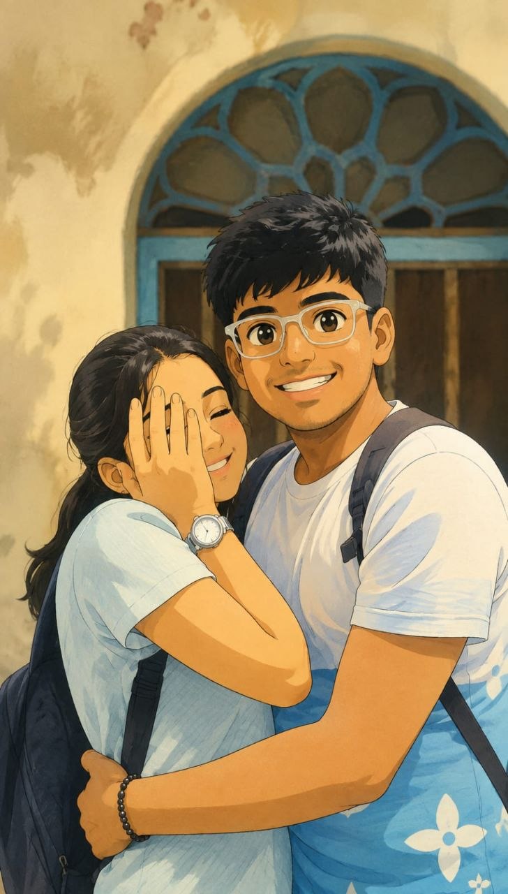 Ayush Basak with his partner